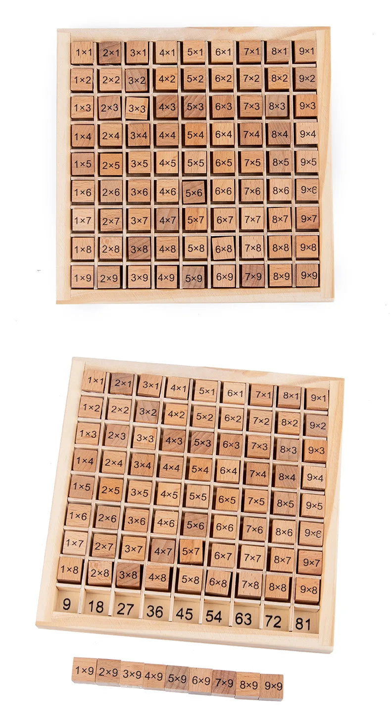 Montessori Wooden 99 Multiplication Table – Educational Math Toy for Kids & Preschool Learning