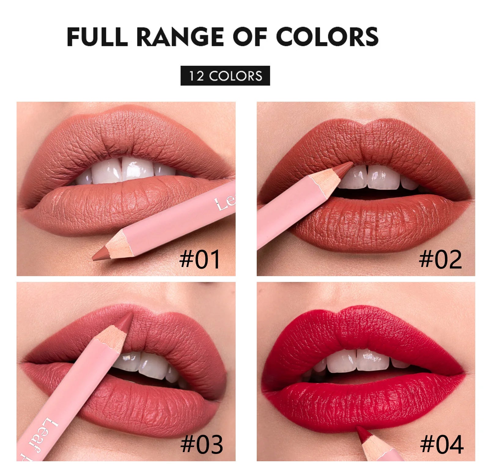 12-Color Matte Lipliner Pencil – Waterproof, Plumping & Long-Lasting Lip Contour Makeup