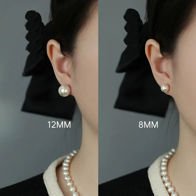 SOMILIA 925 Sterling Silver Japan Pearl Stud Earrings – Elegant Ball Jewelry for Women