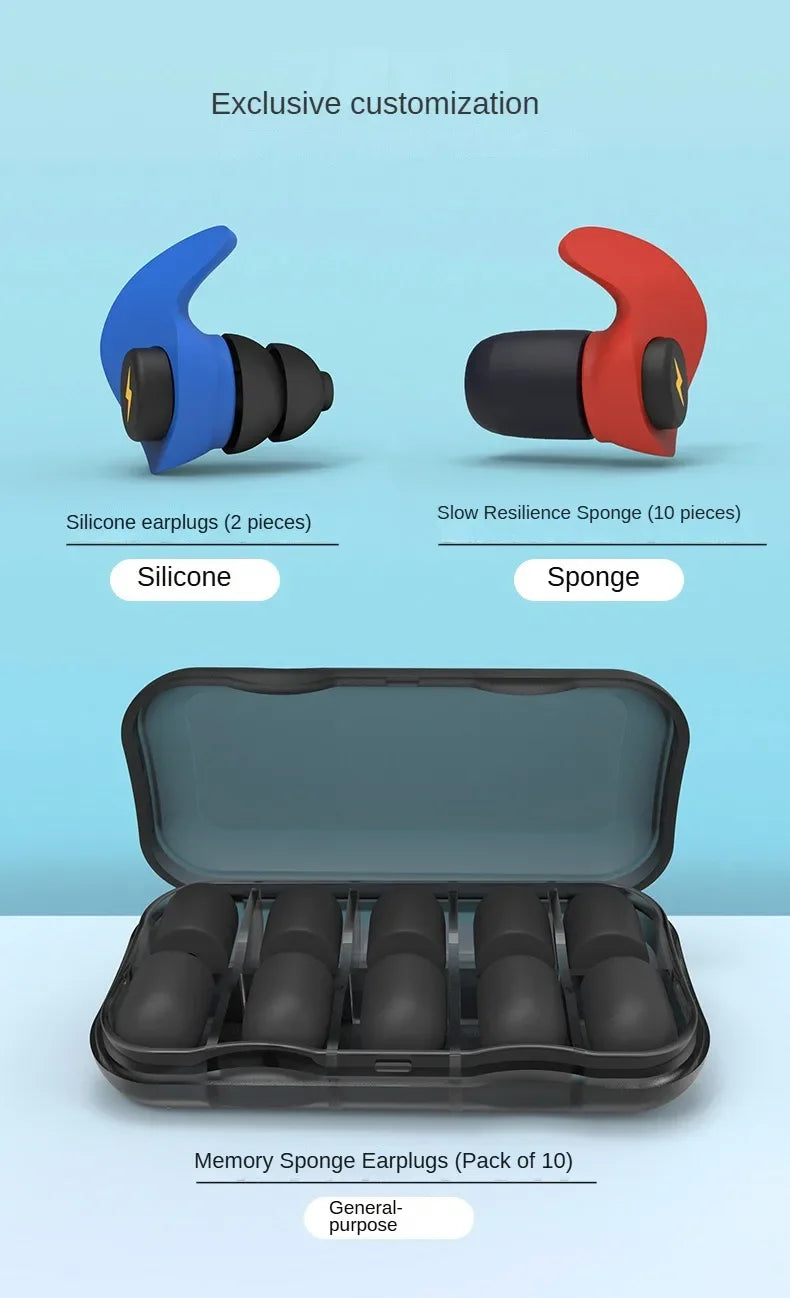 Noise-cancelling Sponge Earplugs Mute Sleep Soundproof Earplugs Separate Assembly Waterproof Silicone Earplugs Security