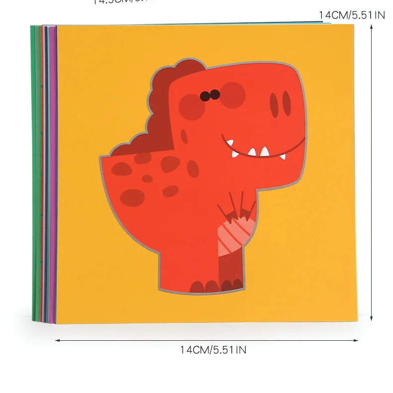 40Pcs Kids Origami & Paper-Cut Craft Set – Cartoon Animal Educational Art Toy for Early Learning