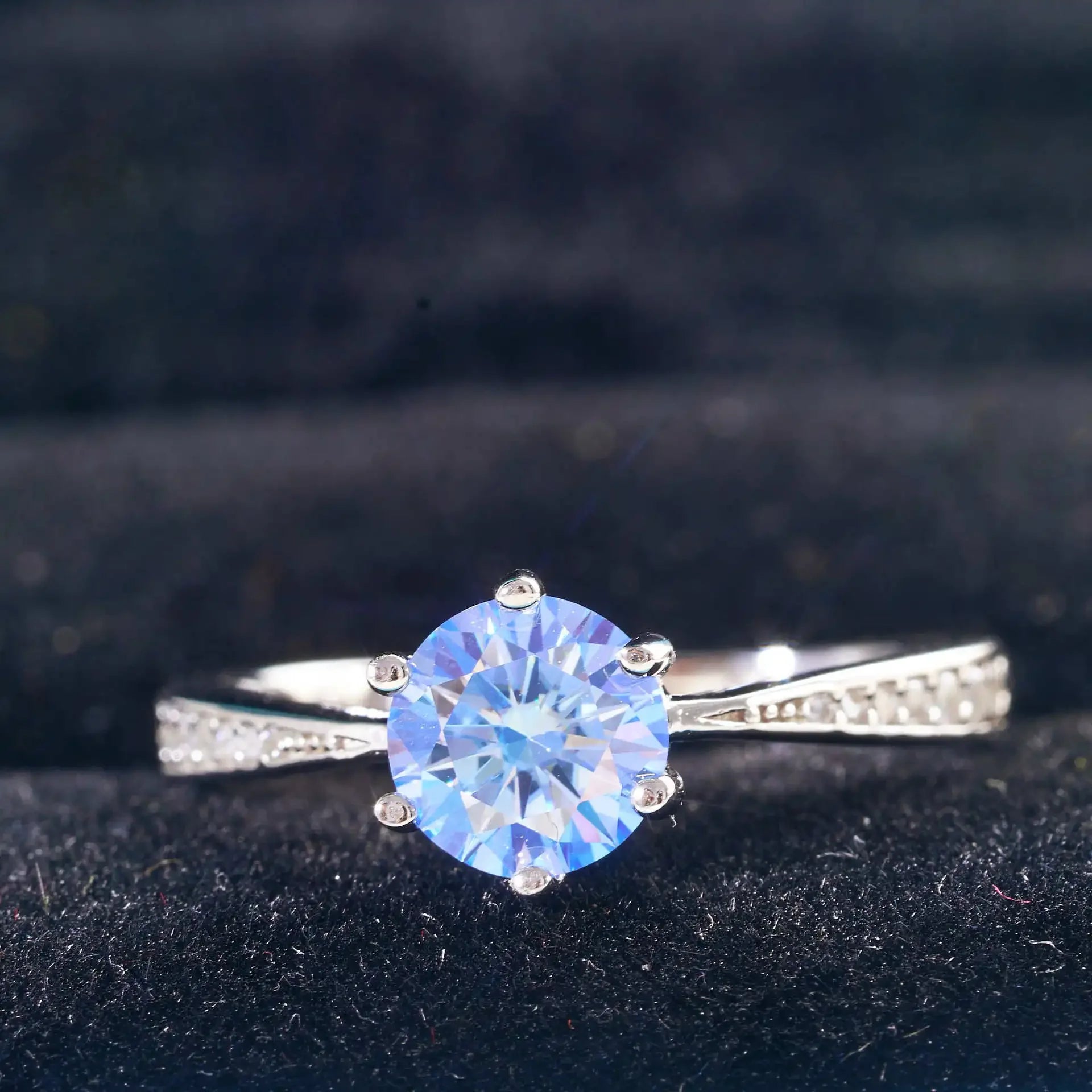 1/2/3 Carat Pink Moissanite Ring – 925 Sterling Silver Diamond-Test Wedding Band