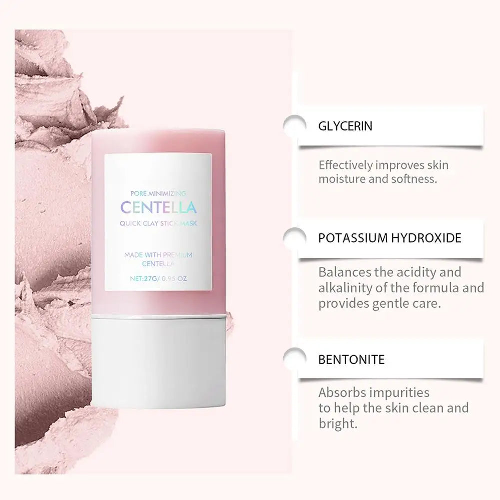 Centella Clay Stick Mask – 27g Hydrating, Pore Minimizing & Brightening Facial Skincare Stick