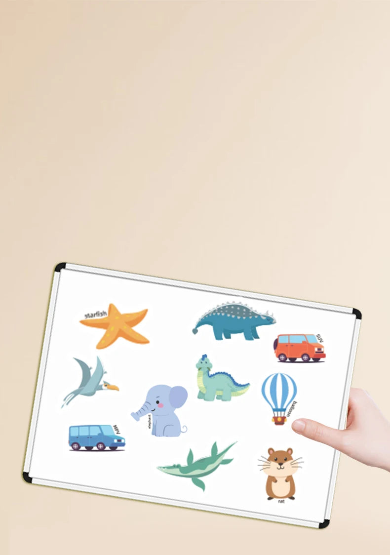 Reusable Magic Sticker Book – DIY Cartoon Animal Puzzle Learning Toy for Kids