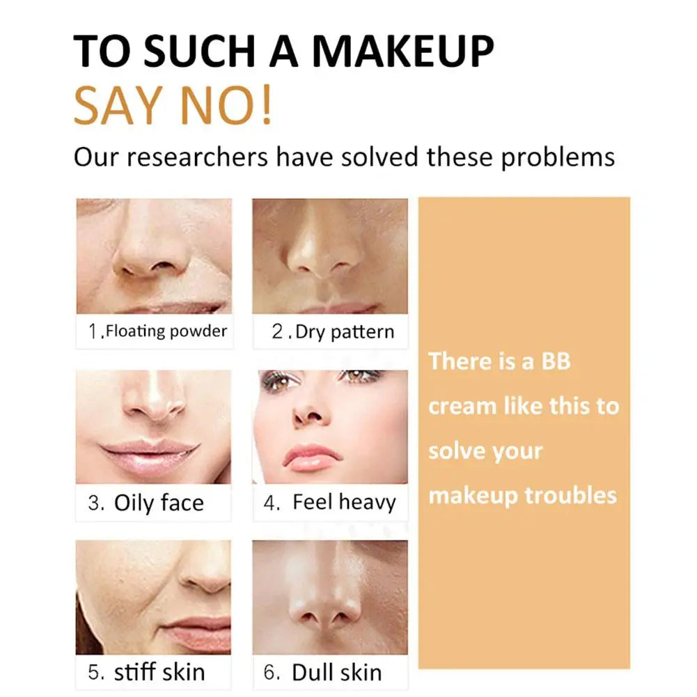 Butterfly Powder Puff BB Cream – Moisturizing, Whitening & Oil-Control Foundation