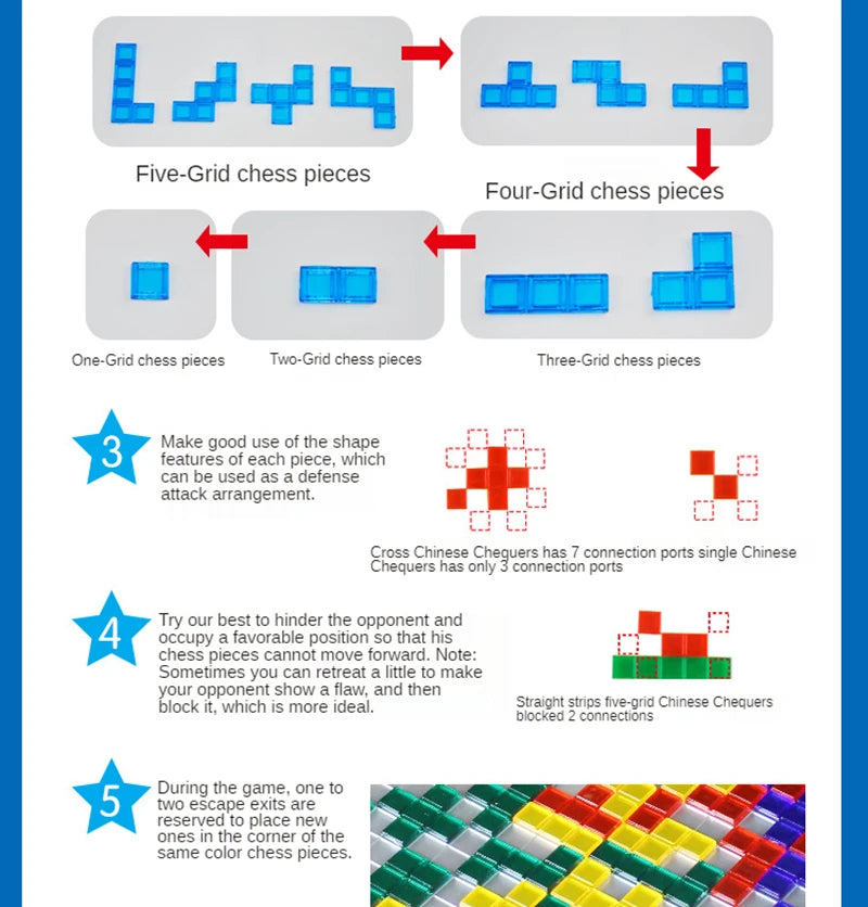 Novelty Puzzle Chess & Blokus Game – Fun Strategy Board for Kids & Family