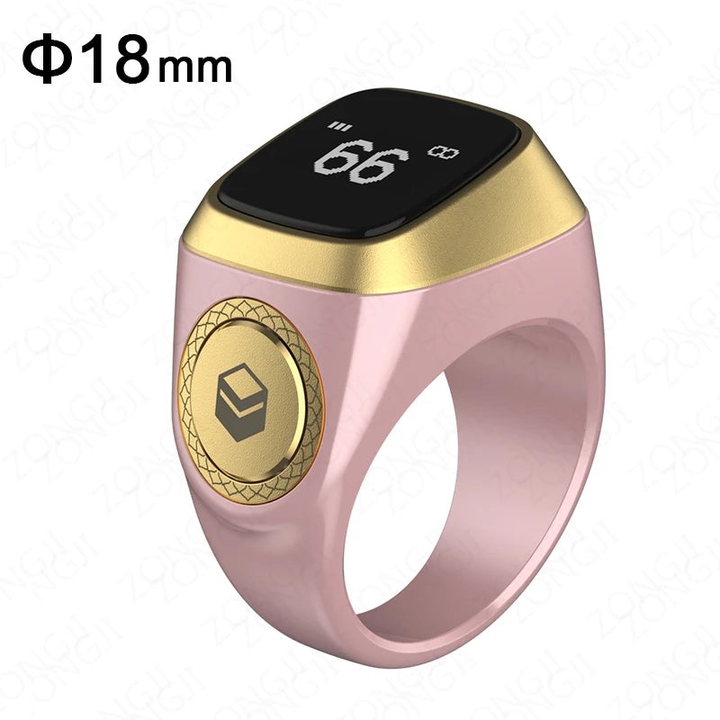 IQibla Smart Zikr Ring Digital Tasbih Counter with Prayer Reminder