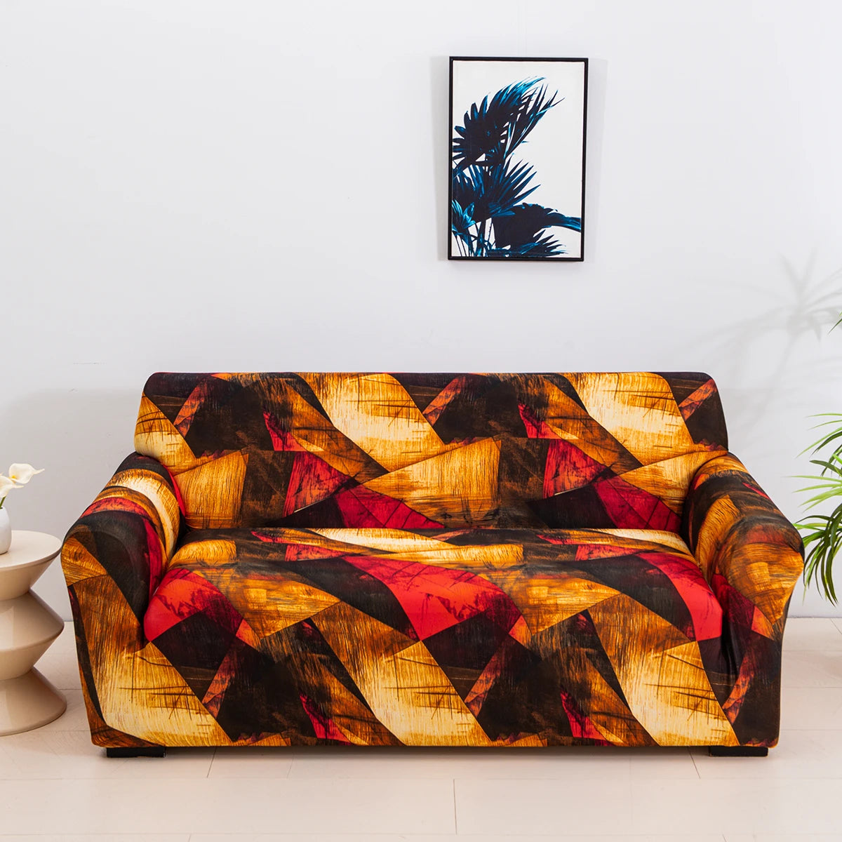 Floral Stretch Sofa Cover – Elastic Furniture Protector for Home & Office