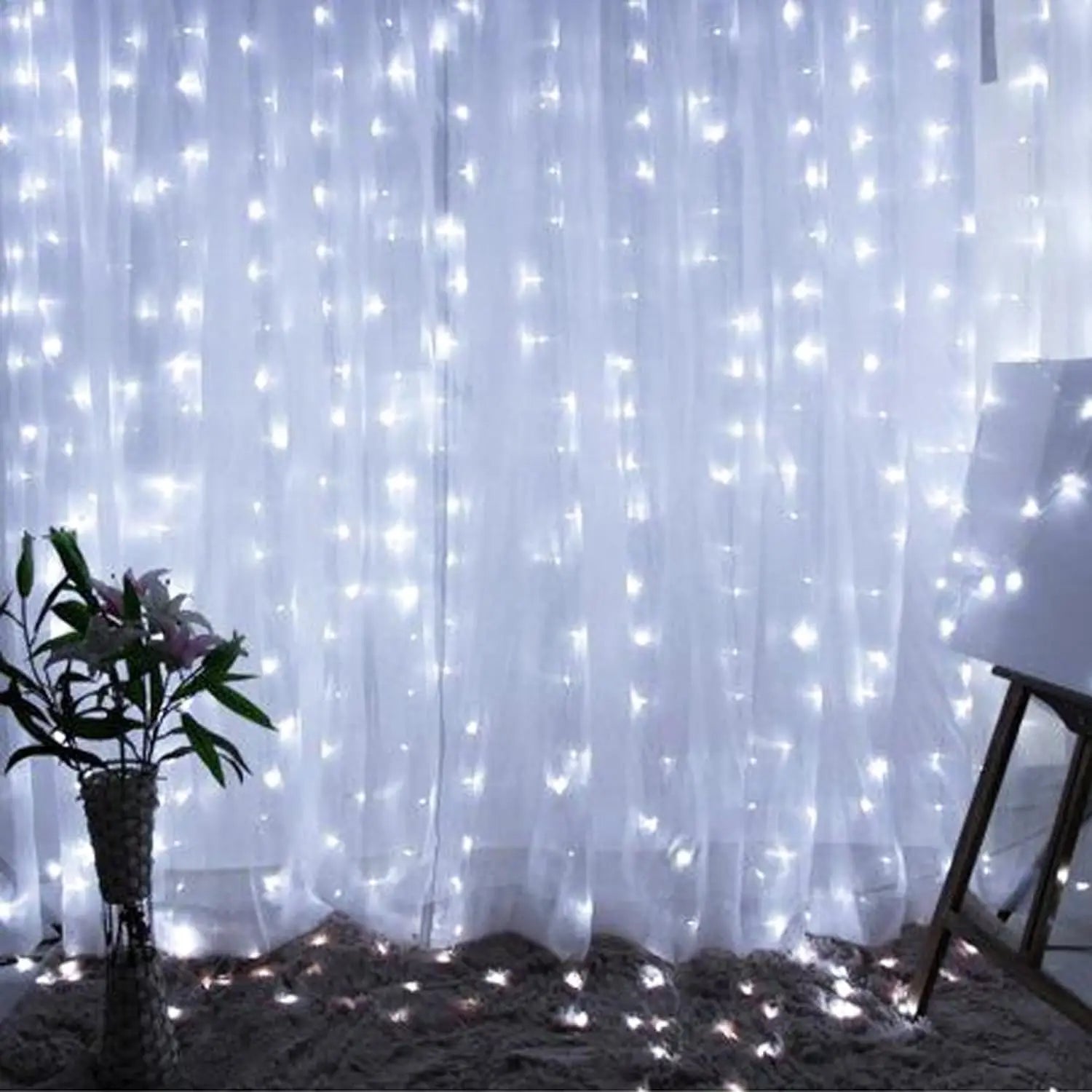 300LED Curtain Fairy Lights – 8 Modes Twinkle String Lights with Remote for Bedroom & Wedding Decor