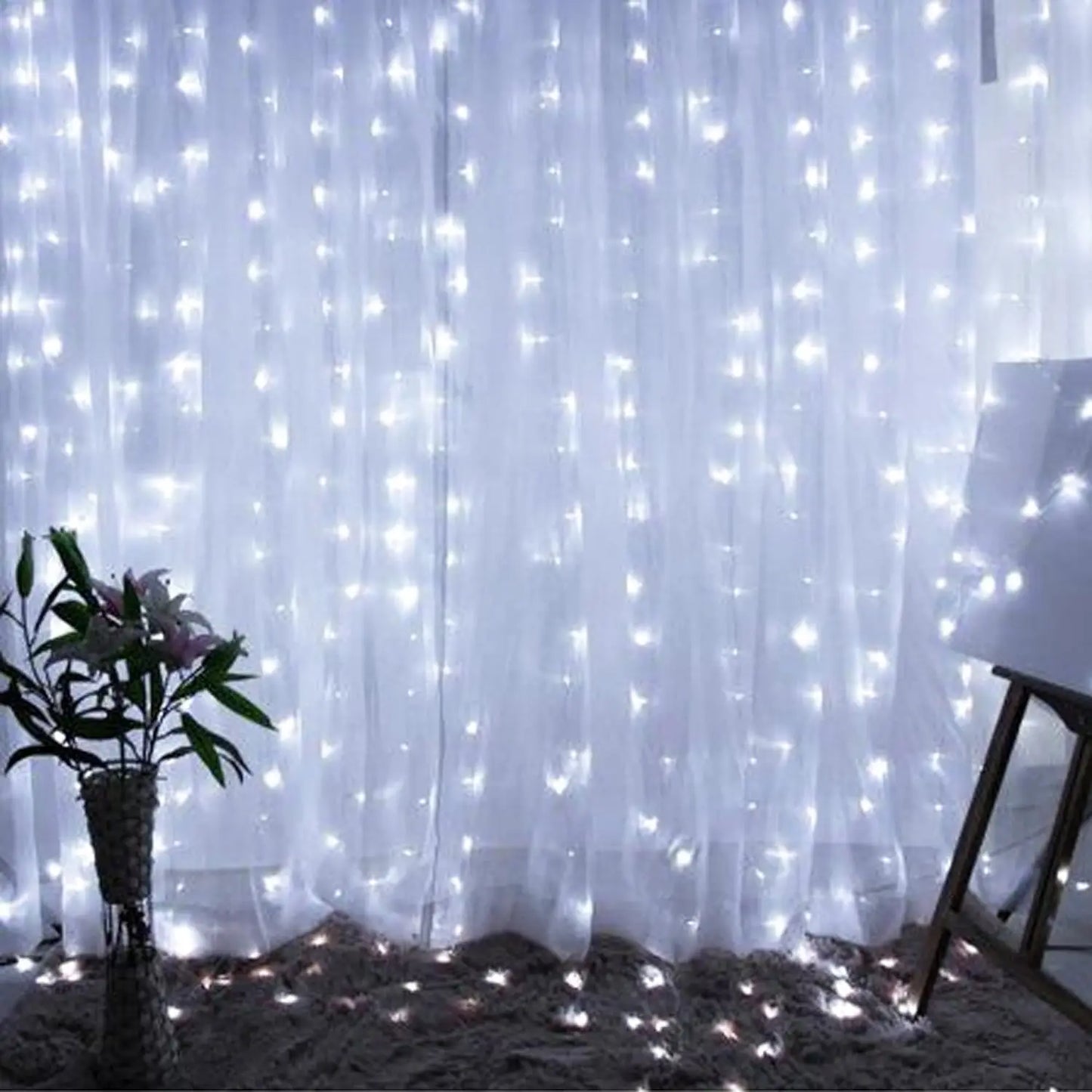 300LED Curtain Fairy Lights – 8 Modes Twinkle String Lights with Remote for Bedroom & Wedding Decor