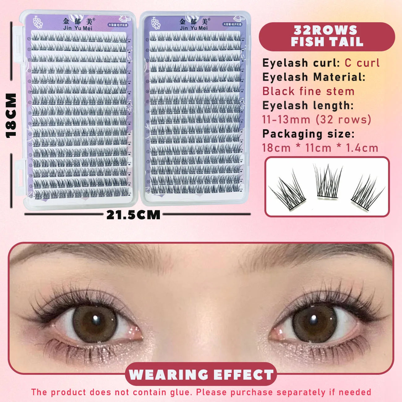 32 Rows Large Capacity Eyelash Extensions Professional Individual Cluster DIY Natural False Lashes