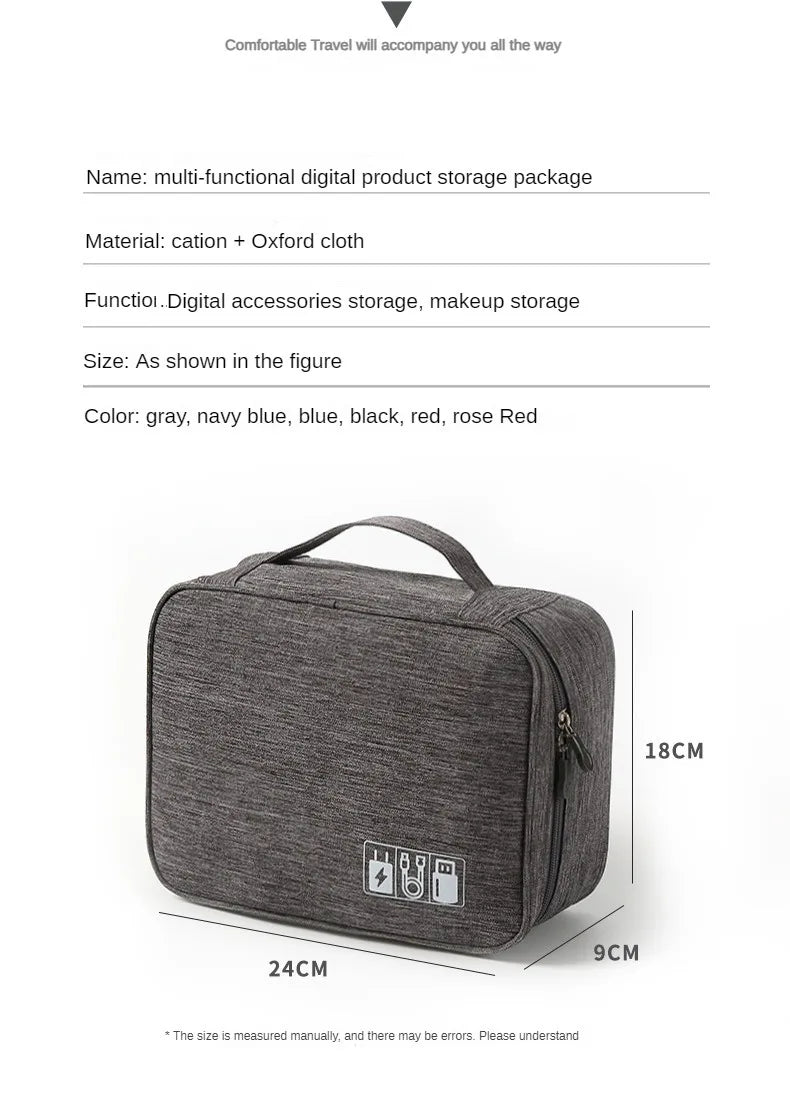 Cable Storage Bag Waterproof Digital Electronic Organizer Portable USB Data Line Charger Plug Storage Bag Travel Cable Organizer
