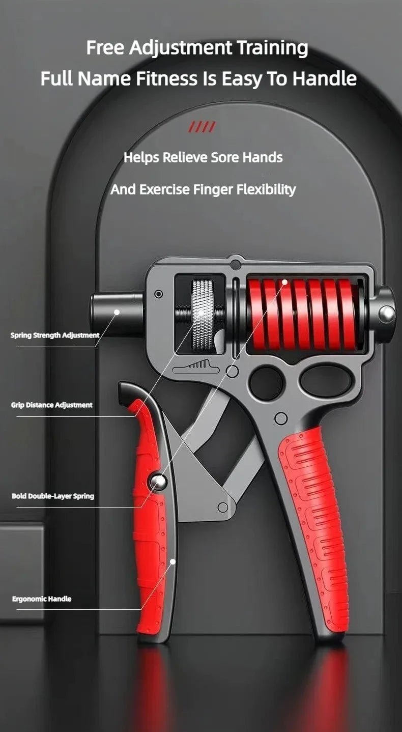 Adjustable Heavy Hand Grip Strengthener – 5–165Kg Forearm, Wrist & Finger Exercise Trainer