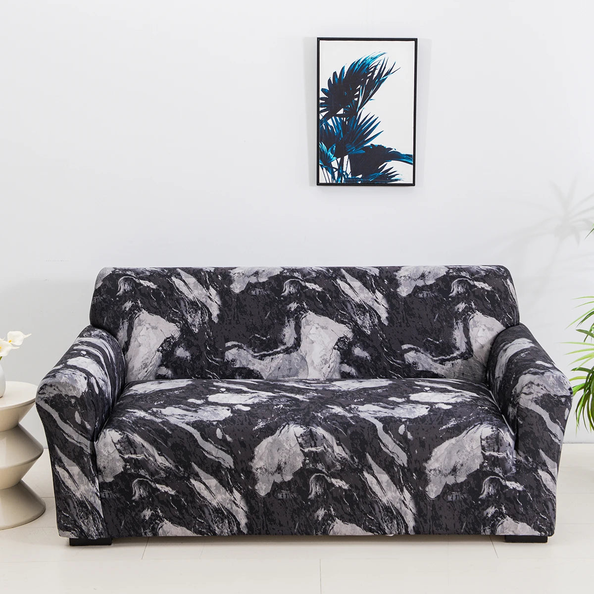 Floral Stretch Sofa Cover – Elastic Furniture Protector for Home & Office