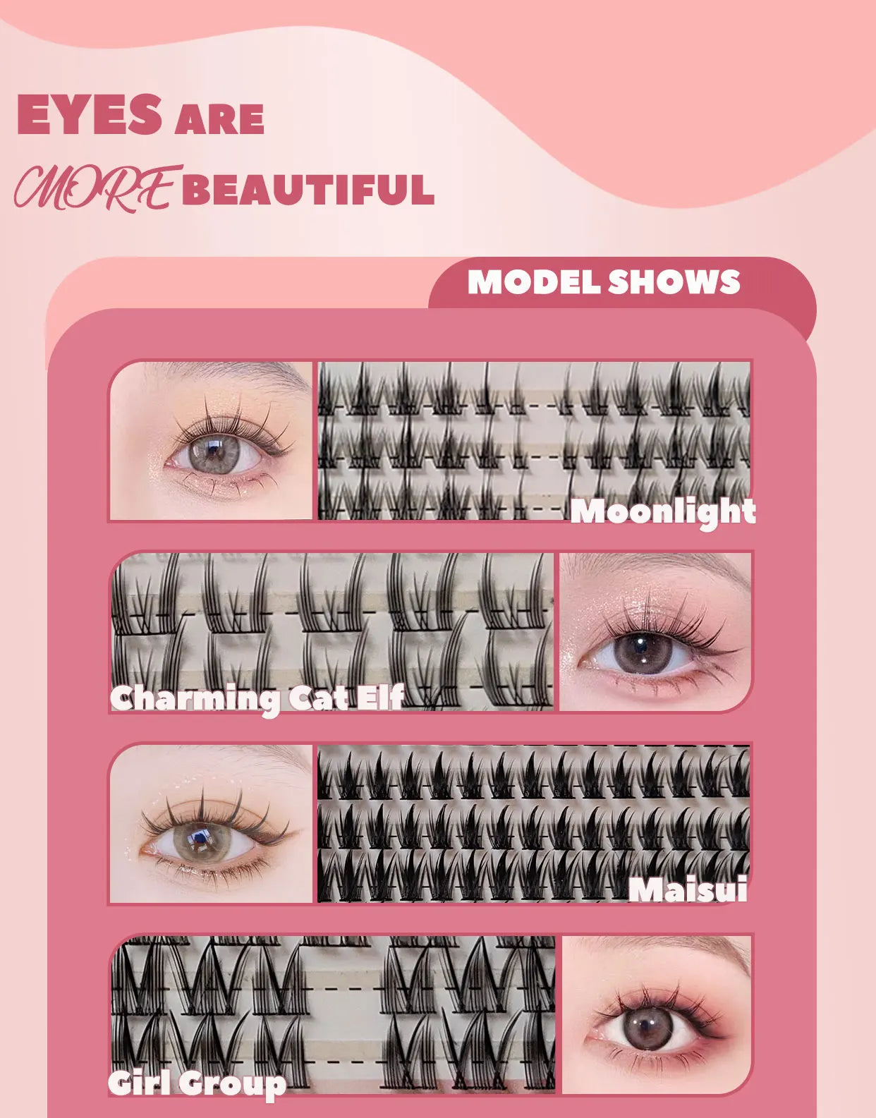 32 Rows Large Capacity Eyelash Extensions Professional Individual Cluster DIY Natural False Lashes