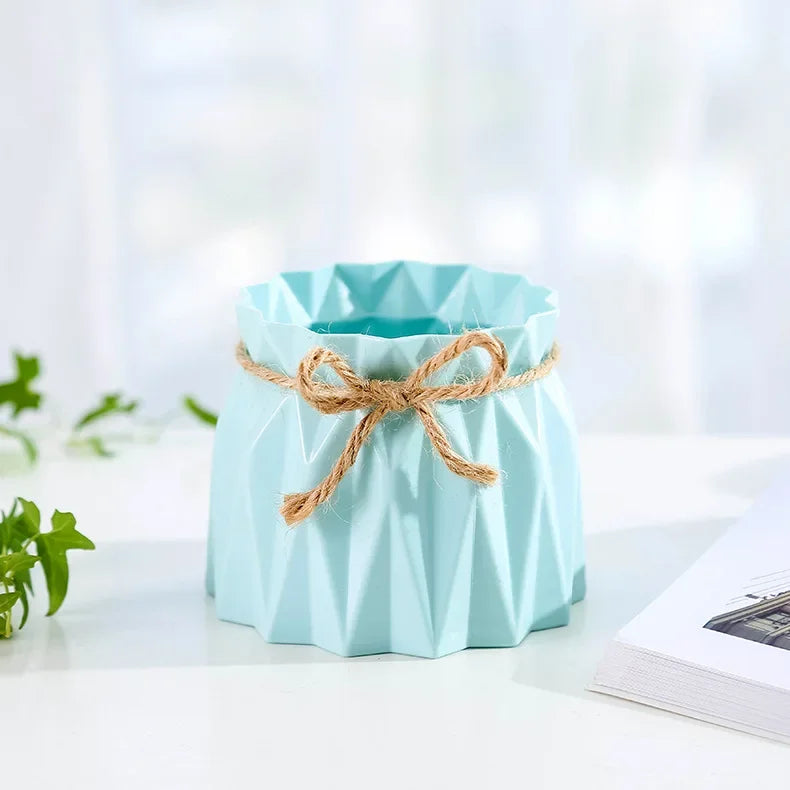 Nordic Flower Vase – Imitation Ceramic Plastic Vase for Home, Desktop & Event Décor
