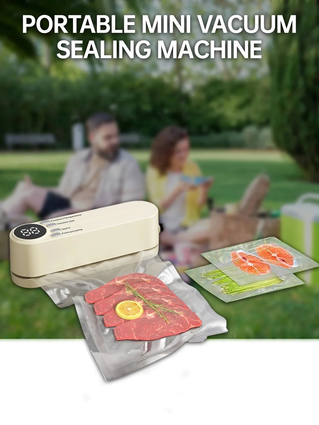 Portable USB charging vacuum sealer - a multifunctional food sealer with sealing, external suction, and inflation functions,