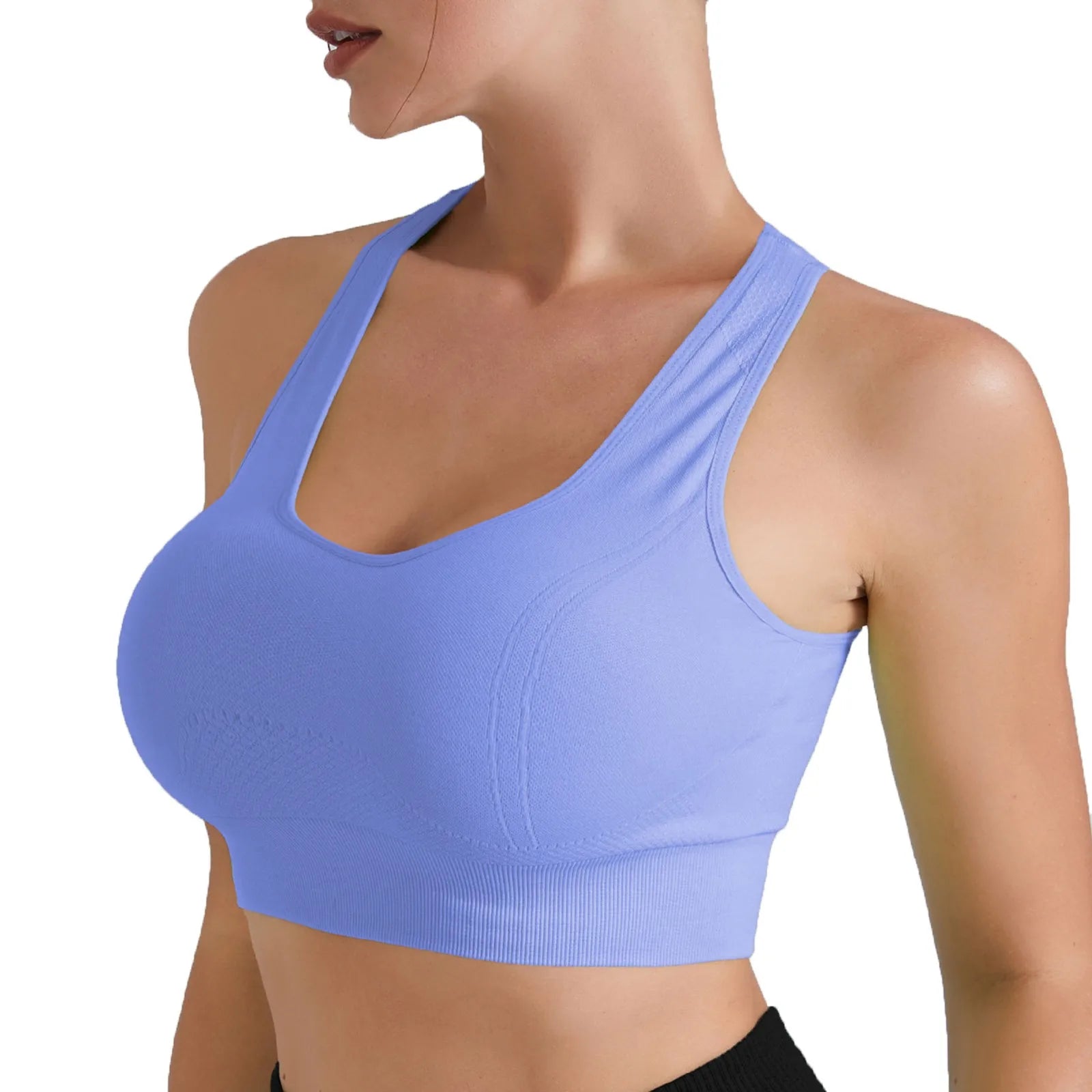 Women’s Shockproof Sports Bra – High-Strength Yoga Crop Top with Chest Pad for Gym, Running & Fitness