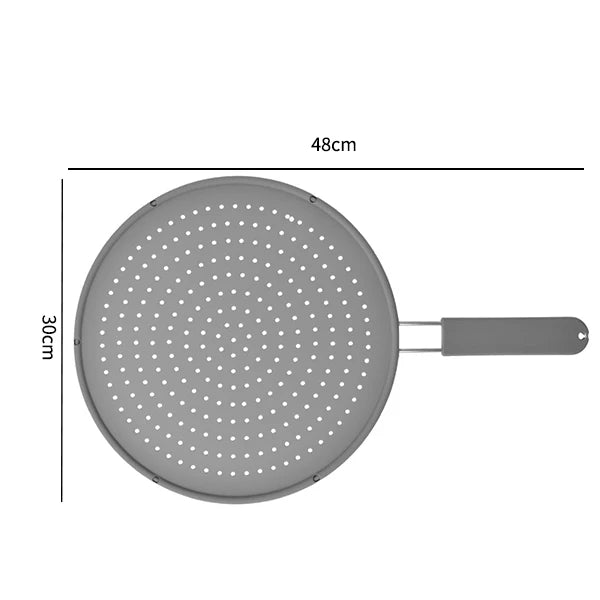 Silicone Kitchen Splatter Screen – Heat-Resistant Oil Splash Guard with Handle