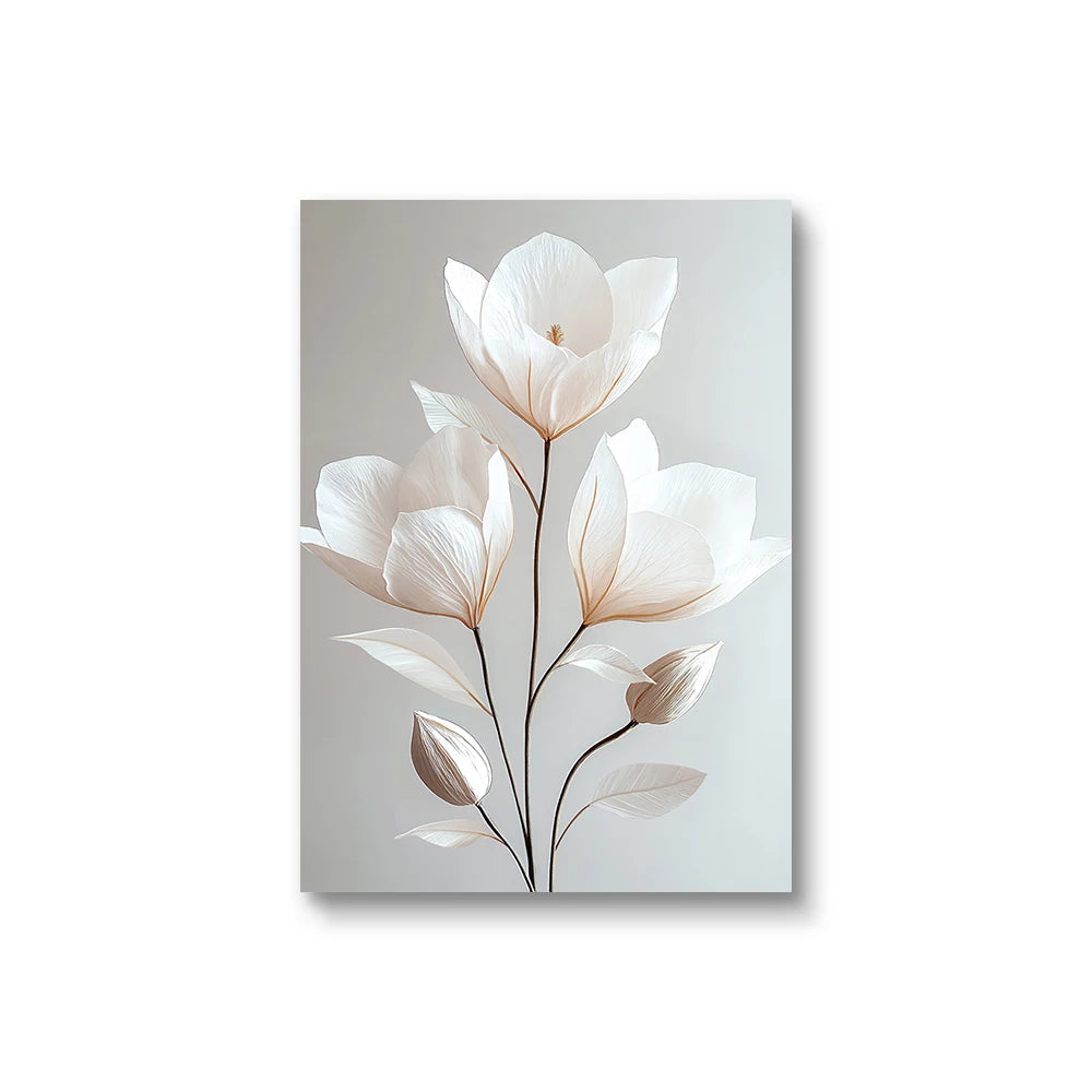 1/3pcs Frameless Nordic Peony Canvas – Modern Floral Wall Art for Home Décor