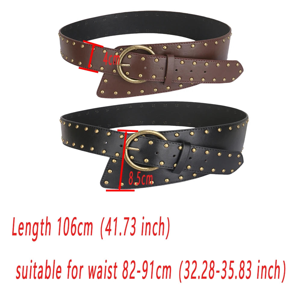 Ladies' rivet Pin buckle bronze Stud Buckle external belts For Women girdle Decorate waist Corset Pung Cowgirl On Dress Coat