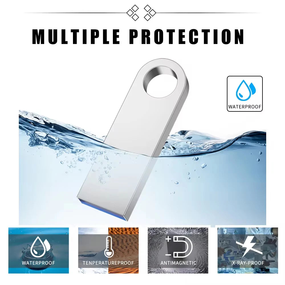 Metal USB 3.0 Flash Drive 2TB – High-Speed Pendrive for Laptop, PC, Xiaomi & MIJIA Devices