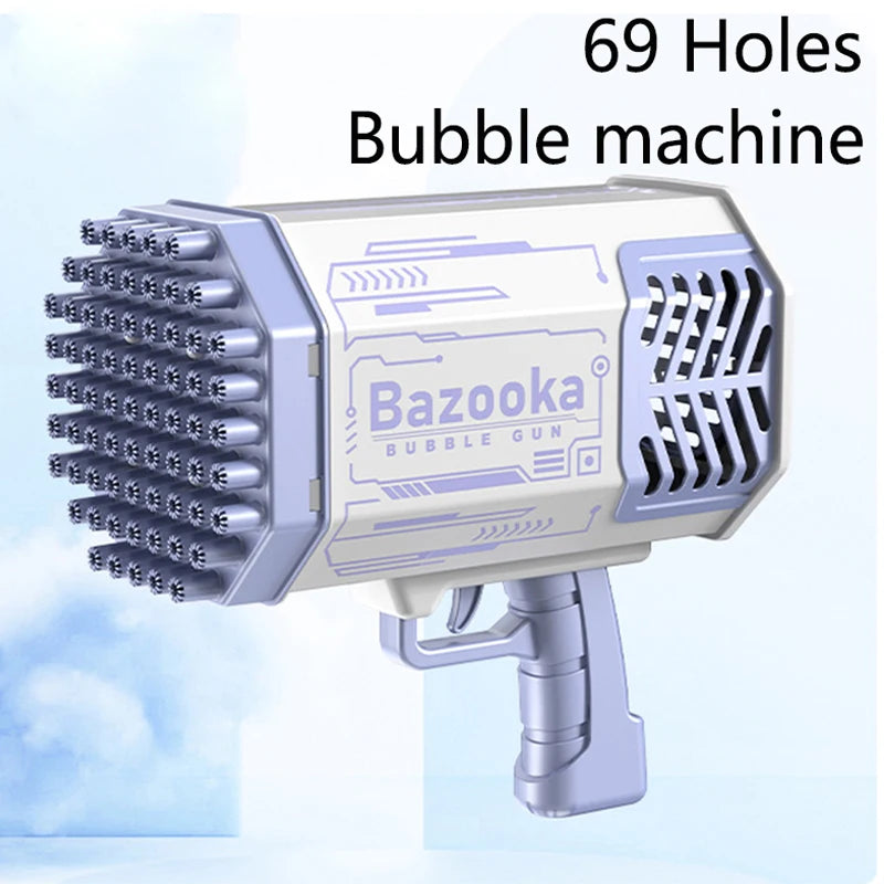 Bubble Machine Toy – 40/69 Holes Automatic Bubble Gun for Kids & Adult