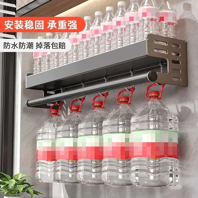 Stylish Wall-Mounted Kitchen Condiment Rack with Oil & Vinegar Storage