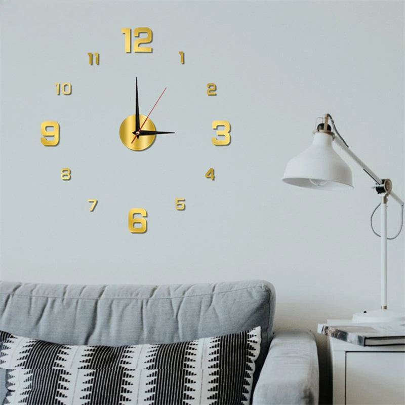 🕒 Creative Frameless DIY Wall Clock – Modern Home & Office Silent Decoration Art
