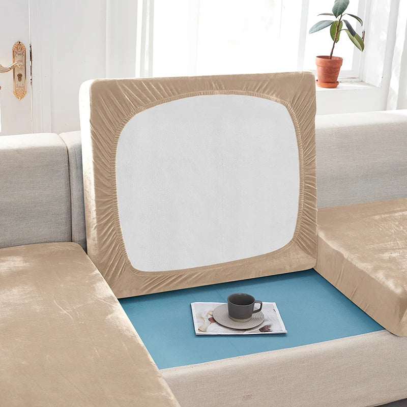 Plush Elastic Sofa Slipcover – Anti-Slip Couch Cover for Home & Office