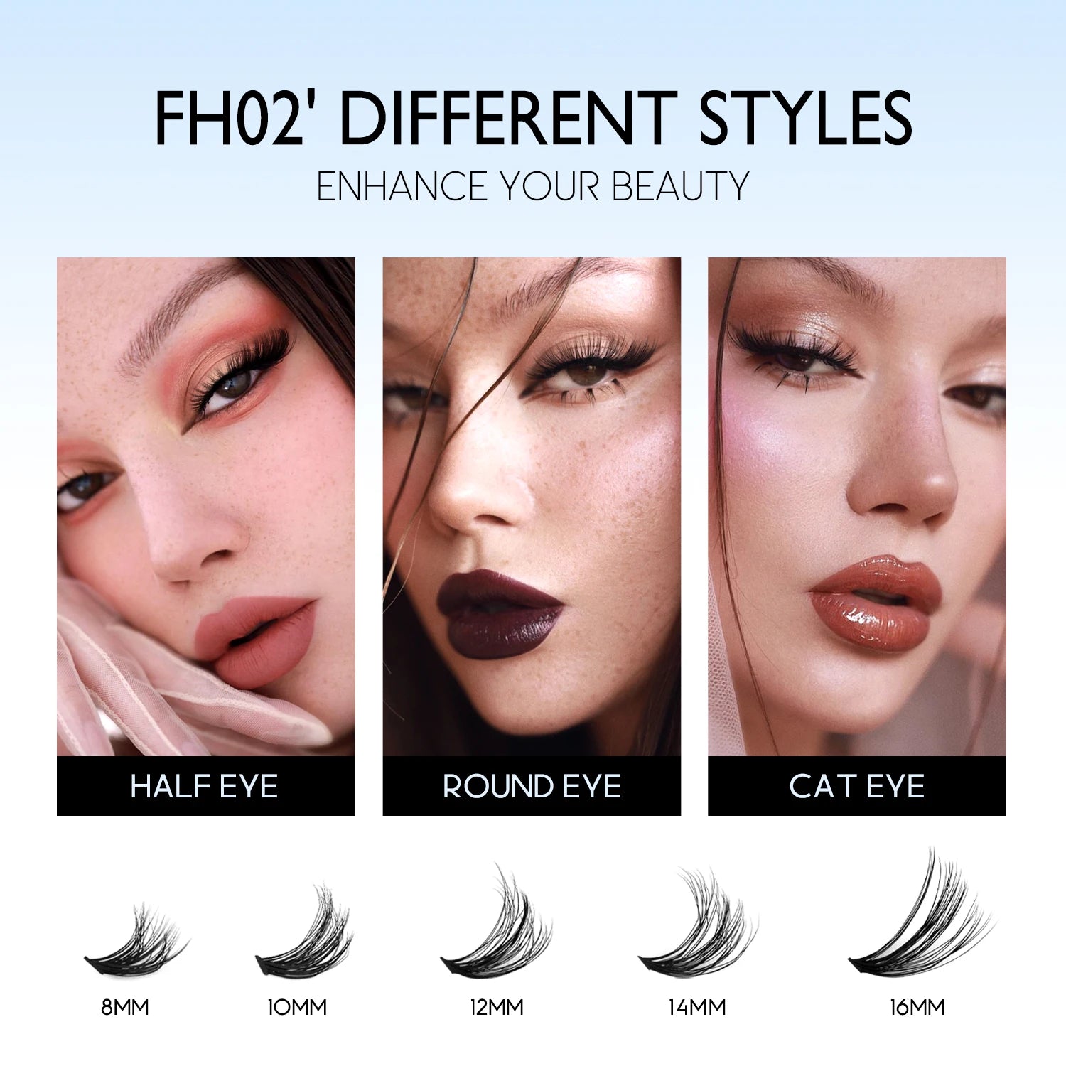 GROINNEYA DIY Lash Extension Kit – Individual Cluster Mix Lashes with Bond & Seal for At-Home Use