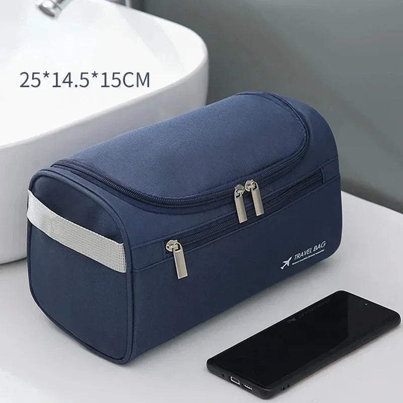 For Traveling Large Cosmetic Bag Leather Toiletry Bag for Men Women Dopp Kit Mens Hanging Toiletry Bag