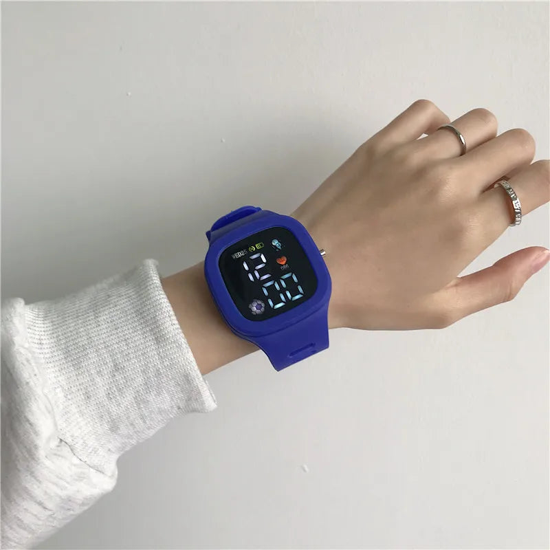 Unisex LED Digital Sports Watch Big Dial Waterproof Silicone