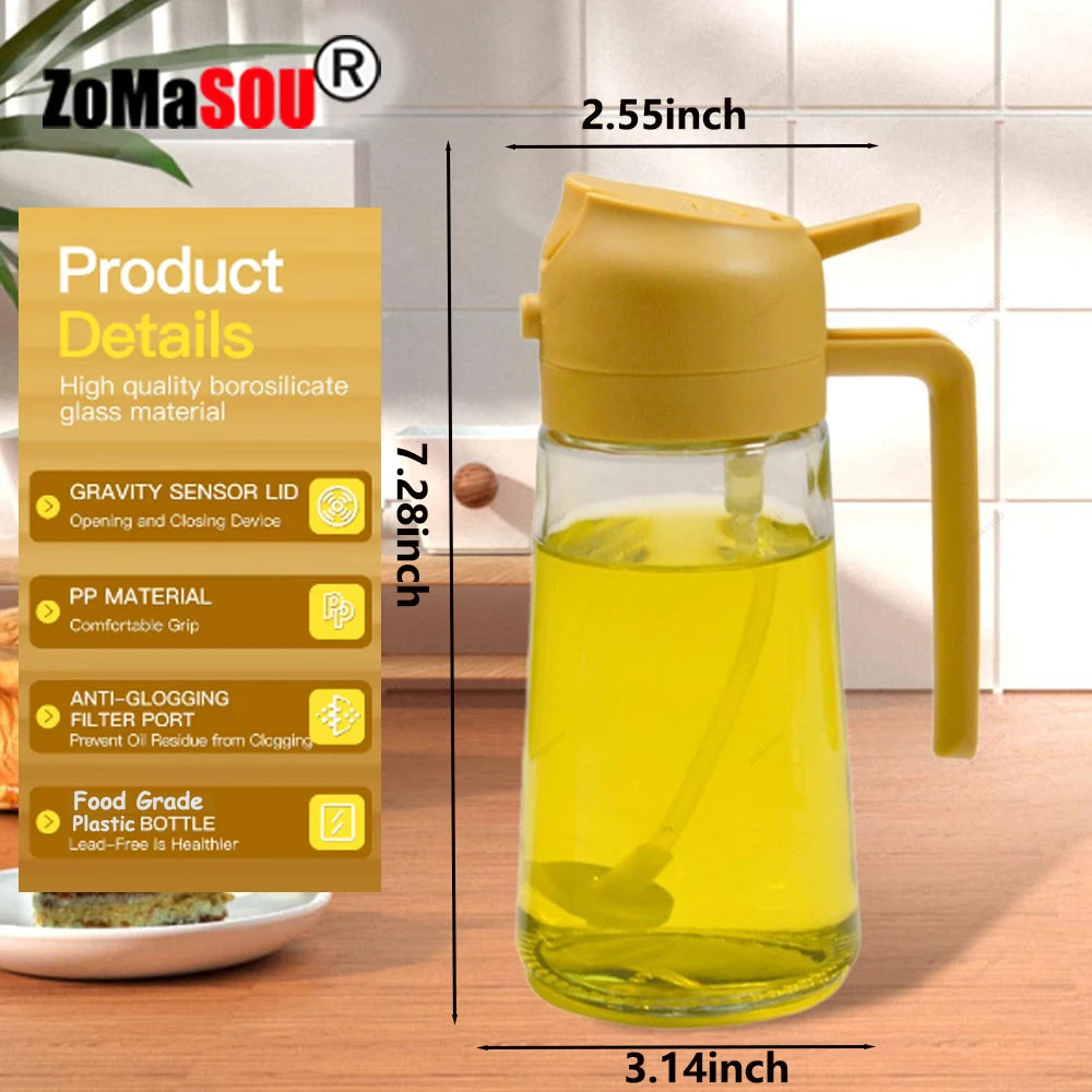 2-in-1 Oil Sprayer & Pourer Bottle for Cooking and BBQ