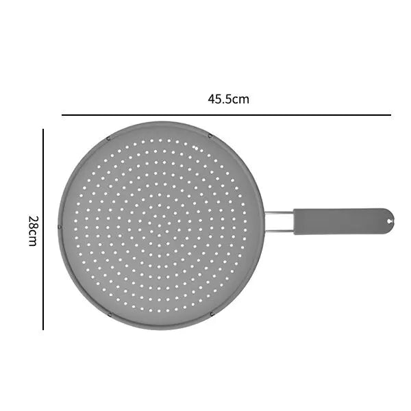 Silicone Kitchen Splatter Screen – Heat-Resistant Oil Splash Guard with Handle