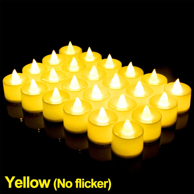 LED Flameless Tea Candles – Battery-Powered Fake Candles for Home & Party Decor