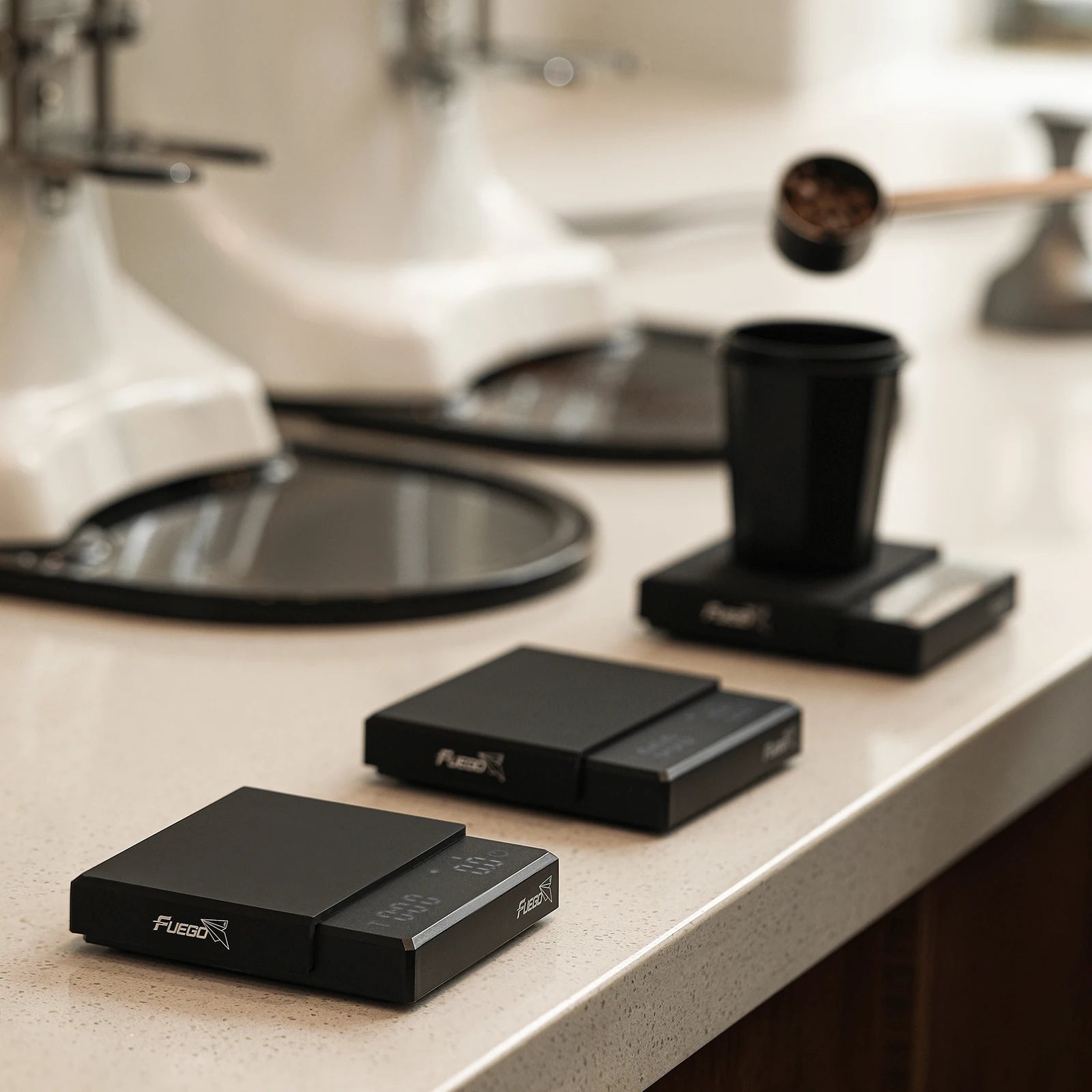 Fuego Kitchen Coffee Scale with Timer Rechargeable 0.1g Digital Espresso & Drip Brewer