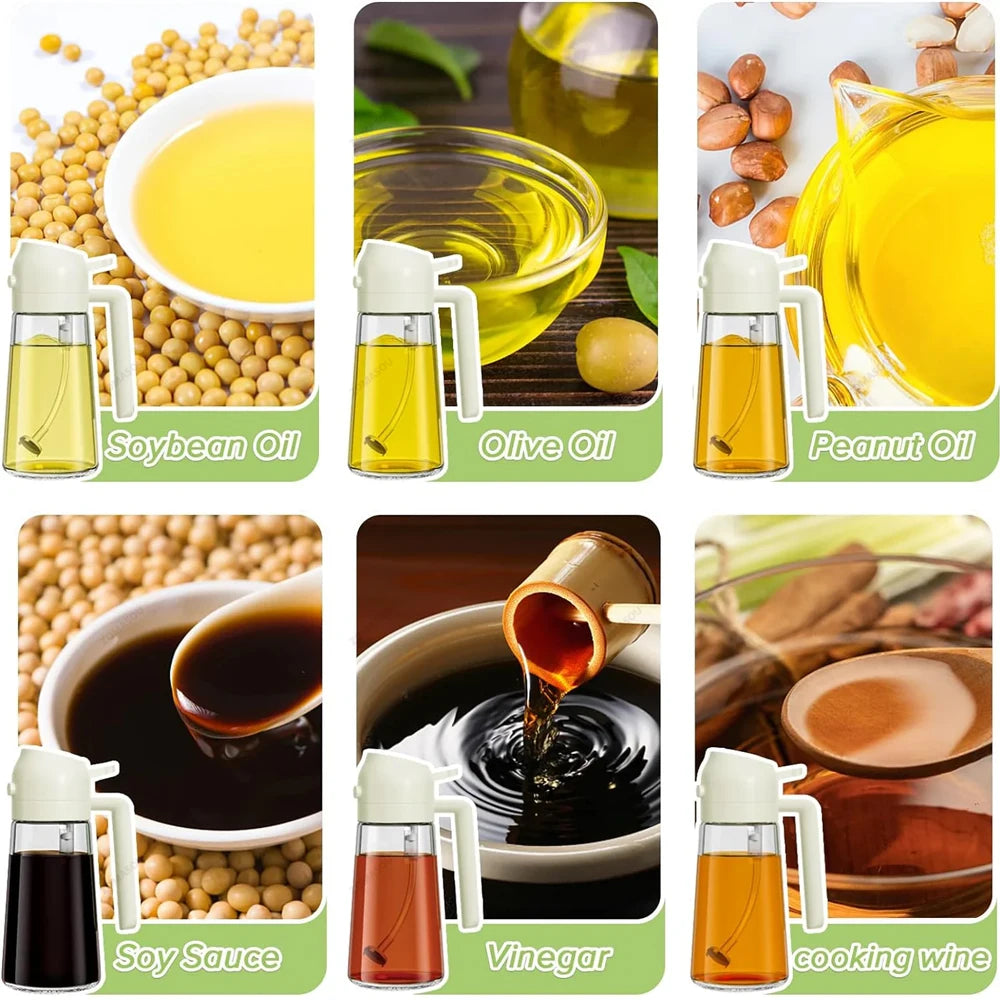 2-in-1 Oil Sprayer & Pourer Bottle for Cooking and BBQ