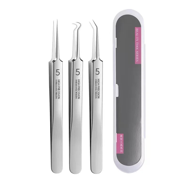 German Ultra-Fine No. 5 Blackhead Remover Tweezers – Precision Pimple Extractor, Acne Needle Tool for Face Care & Salon Use