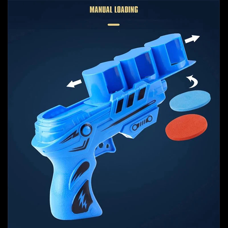 Kids Flying Saucer Gun Toy – Foam Disc Shooter with 25pcs Mini Soft Bullets