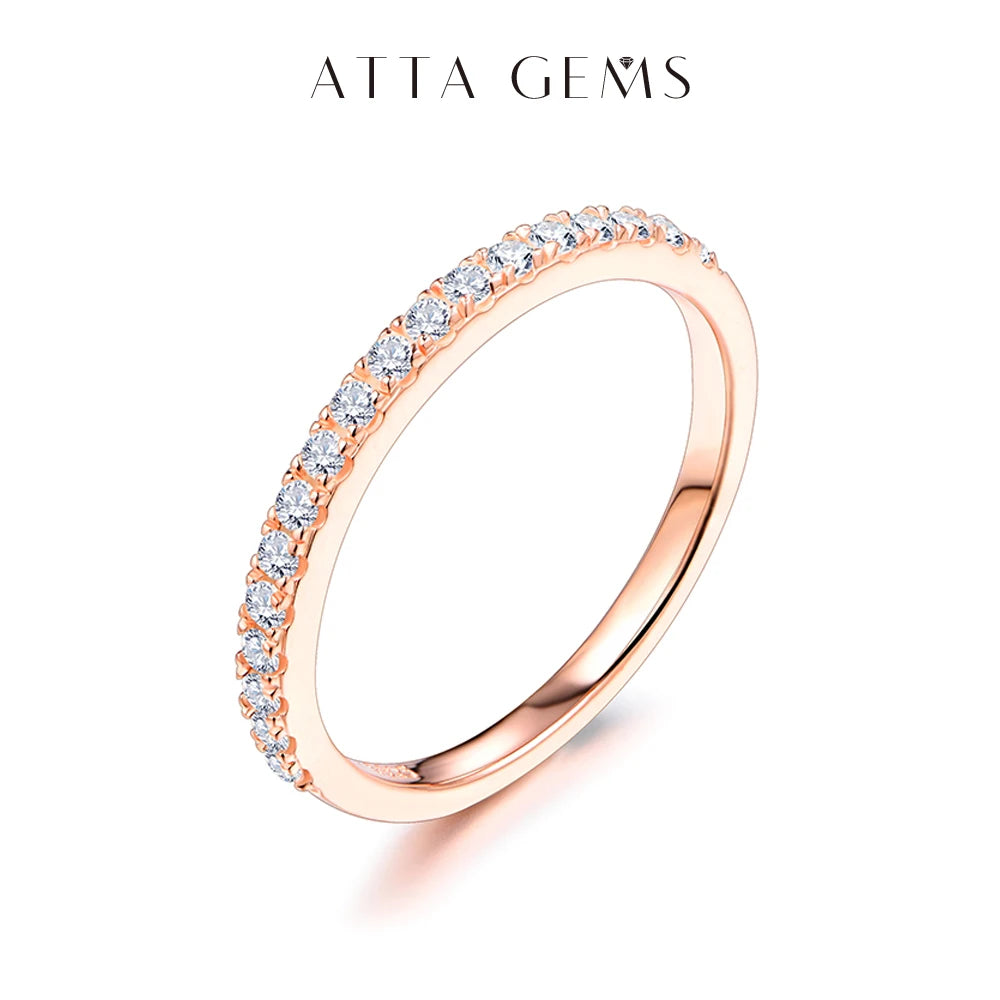 ATTAGEMS 18K Rose Gold Moissanite Ring – 0.27 CT Diamond-Cut Cocktail Jewelry for Girls