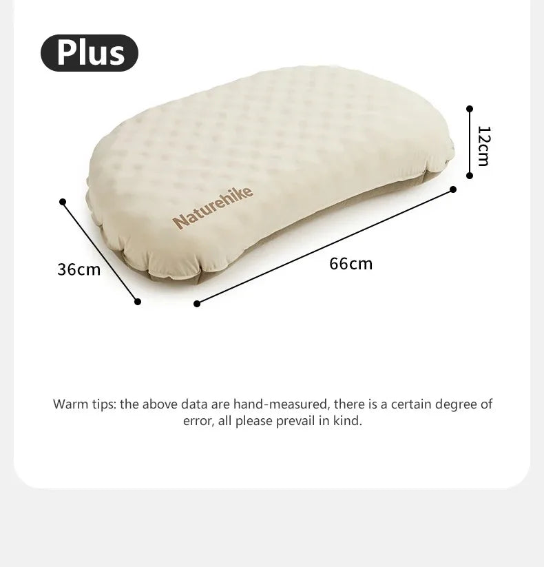 Naturehike 2-in-1 Camping Inflatable Pillow Portable Waterproof Adjustable Lumbar Neck Pillow Comfortable Outdoor Travel Pillow