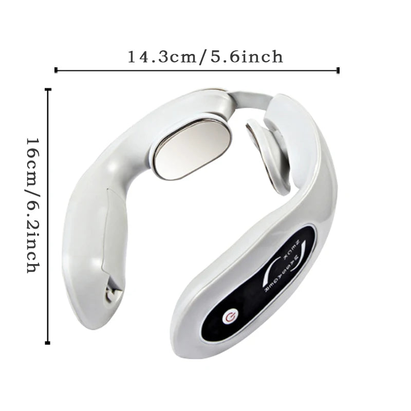 Intelligent Neck Massager Portable Pain Relief & Relaxation Device – Gray, Battery Operated