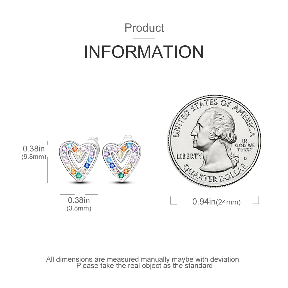 925 Sterling Silver Pink Heart Stud Earrings – Romantic Gift for Women