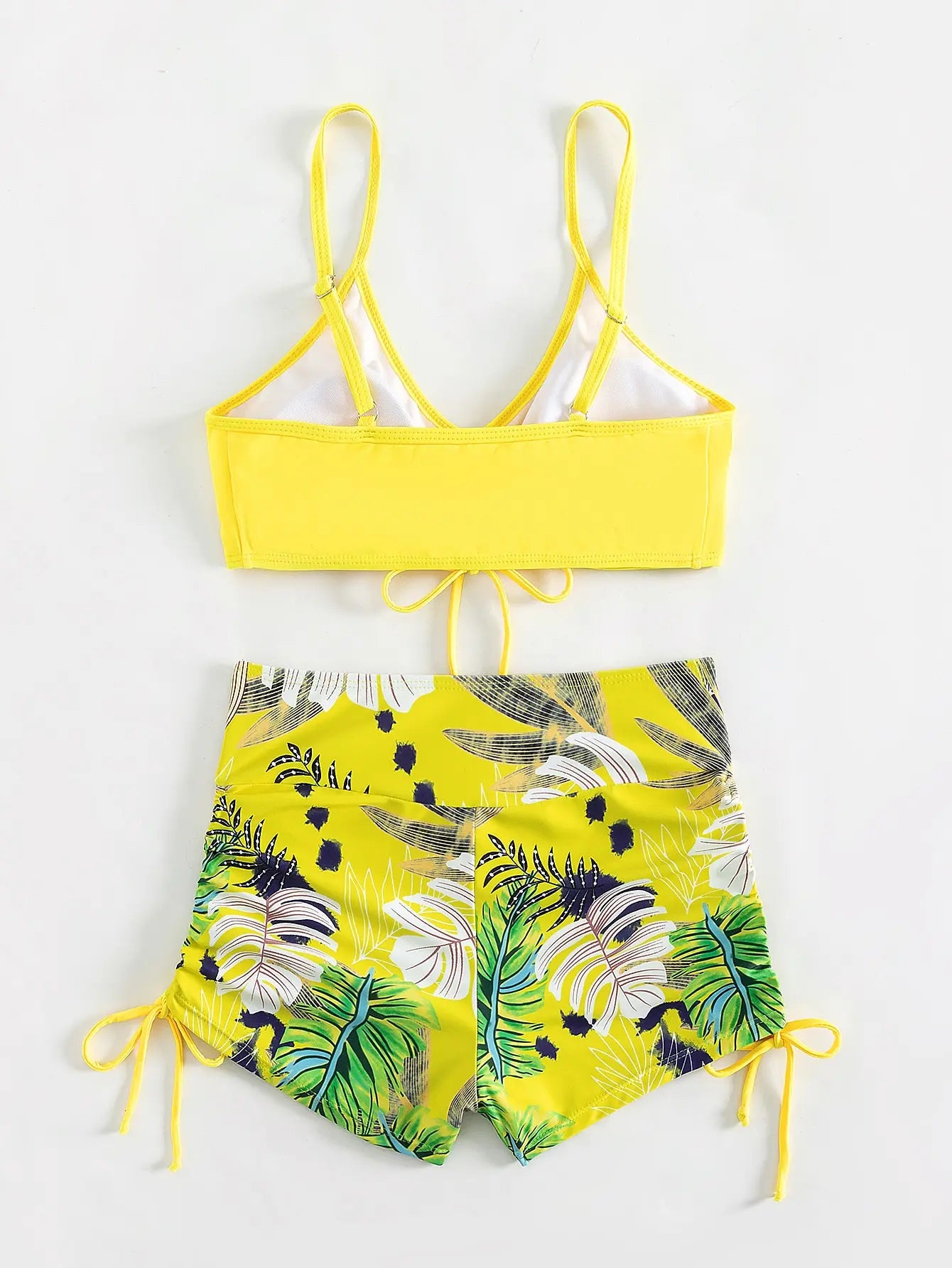 Drawstring Front Shorts Bikinis 2025 High Waist Swimsuit Women Swimwear Female Bathers Bathing Swimming Swim Suit Beachwear
