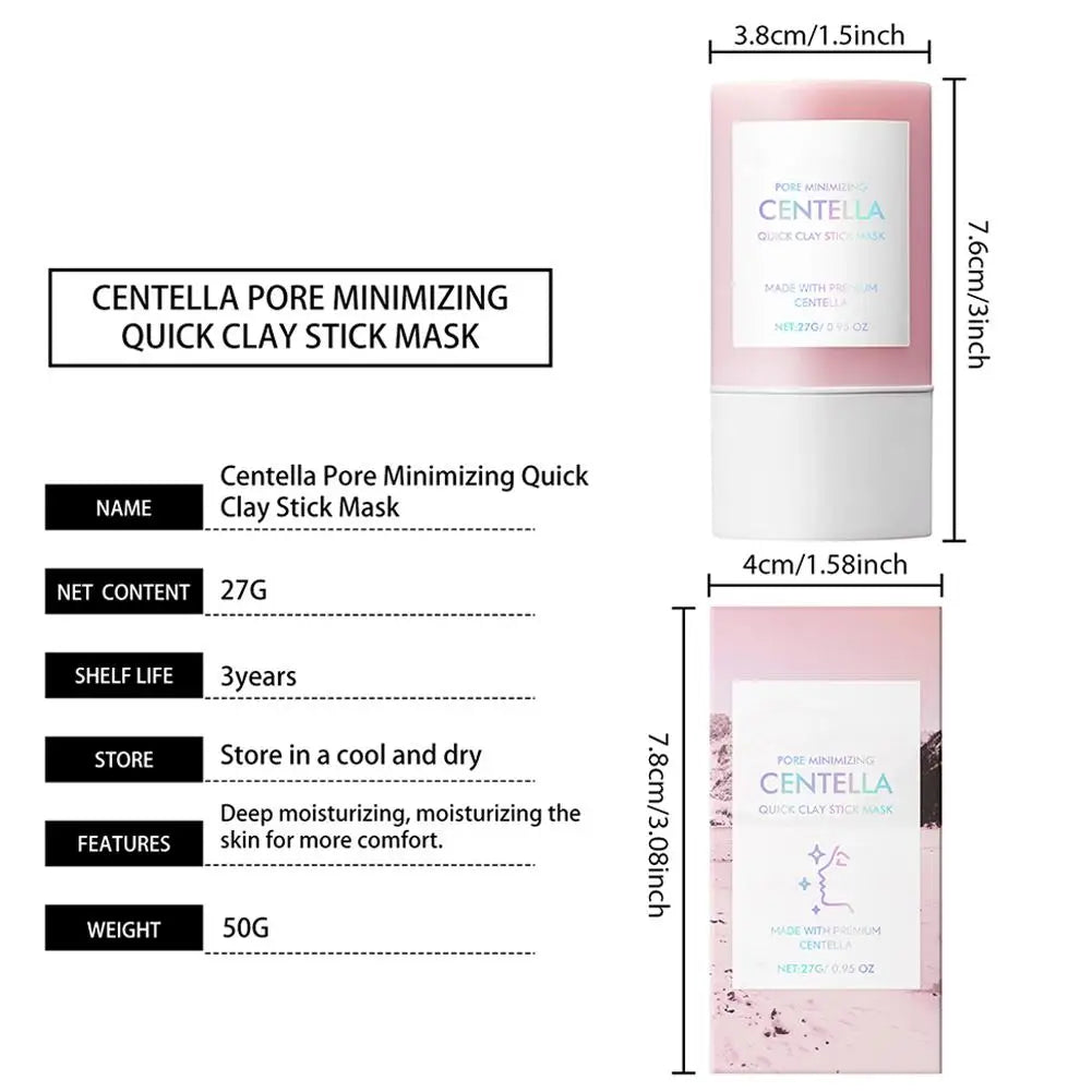 Centella Clay Stick Mask – 27g Hydrating, Pore Minimizing & Brightening Facial Skincare Stick