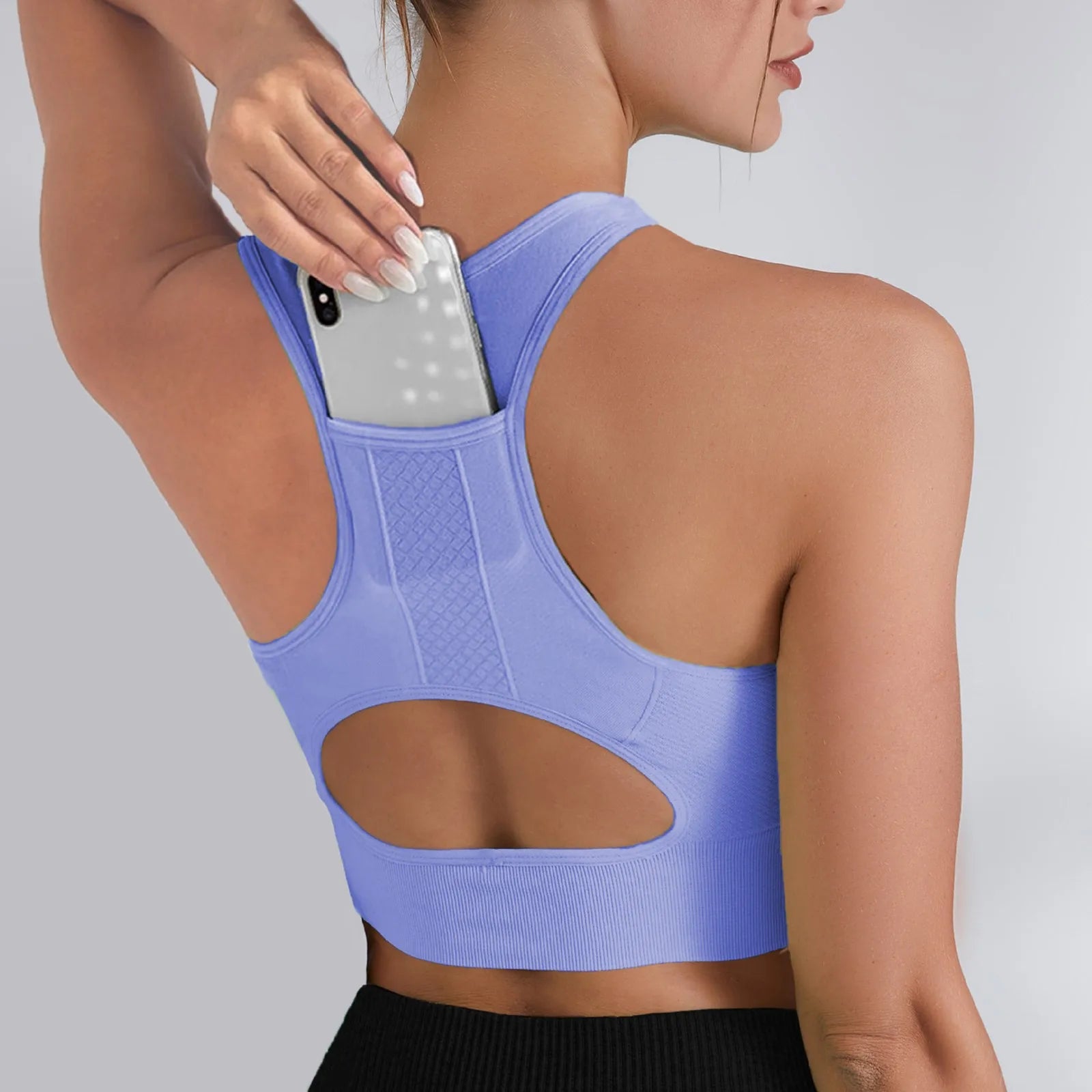 Women’s Shockproof Sports Bra – High-Strength Yoga Crop Top with Chest Pad for Gym, Running & Fitness