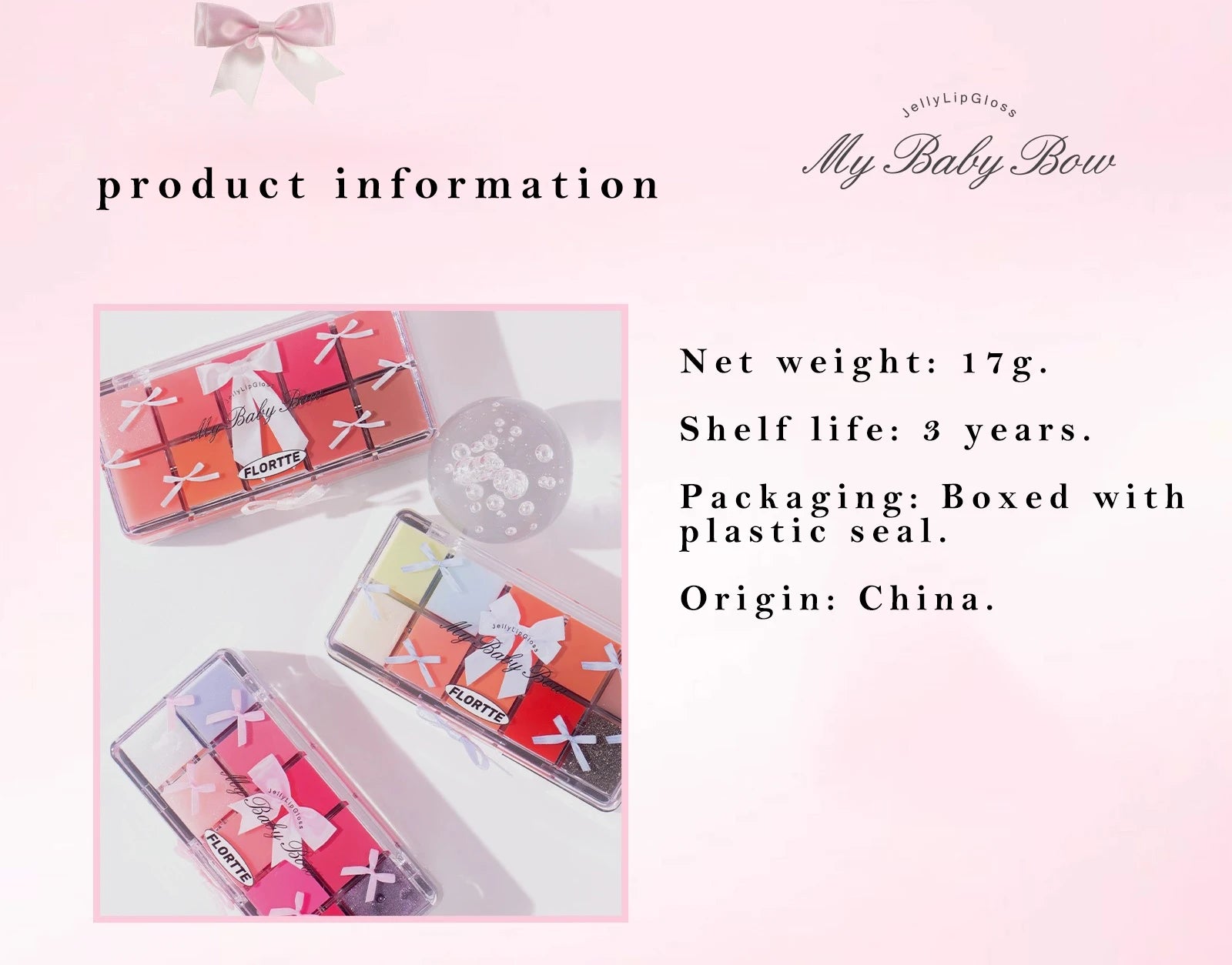 FLORTTE 10-Color Lip Palette – Glossy, Moisturizing & Pigmented Lip Gloss & Lipstick Set