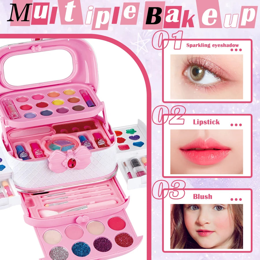 Kids Washable Makeup Kit – Real Toddler-Friendly Makeup Set for Girls