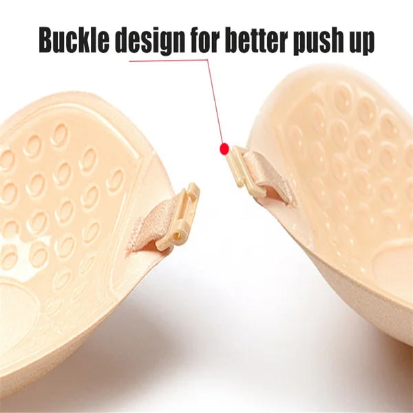 Invisible Push Up Bra for Women Backless Strapless Bra Seamless Front Closure Bralette Underwear Silicone Self-Adhesive Bra Pad